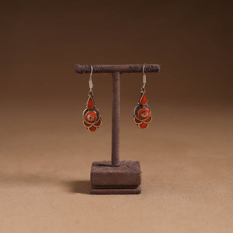 Orange - ethnic tribal tibetan earrings from himalaya 46