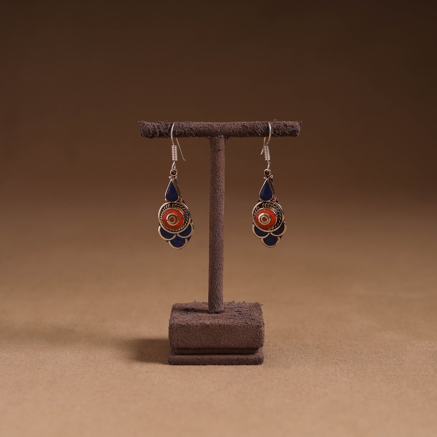 Orange - ethnic tribal tibetan earrings from himalaya 47