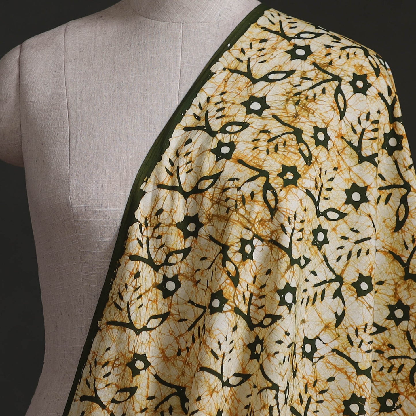 Kutch Hand Block Batik Print Pure Cotton Fabric 14