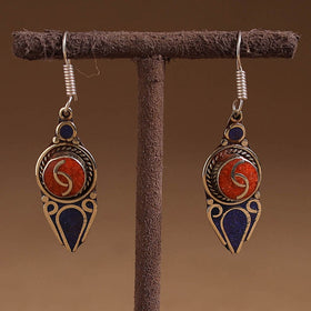Orange - ethnic tribal tibetan earrings from himalaya 54