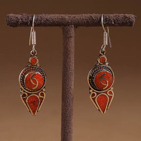 Orange - ethnic tribal tibetan earrings from himalaya 55