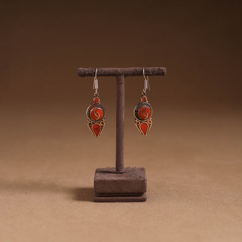 Orange - ethnic tribal tibetan earrings from himalaya 55