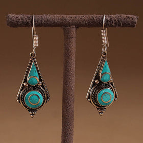 Green - ethnic tribal tibetan earrings from himalaya 61