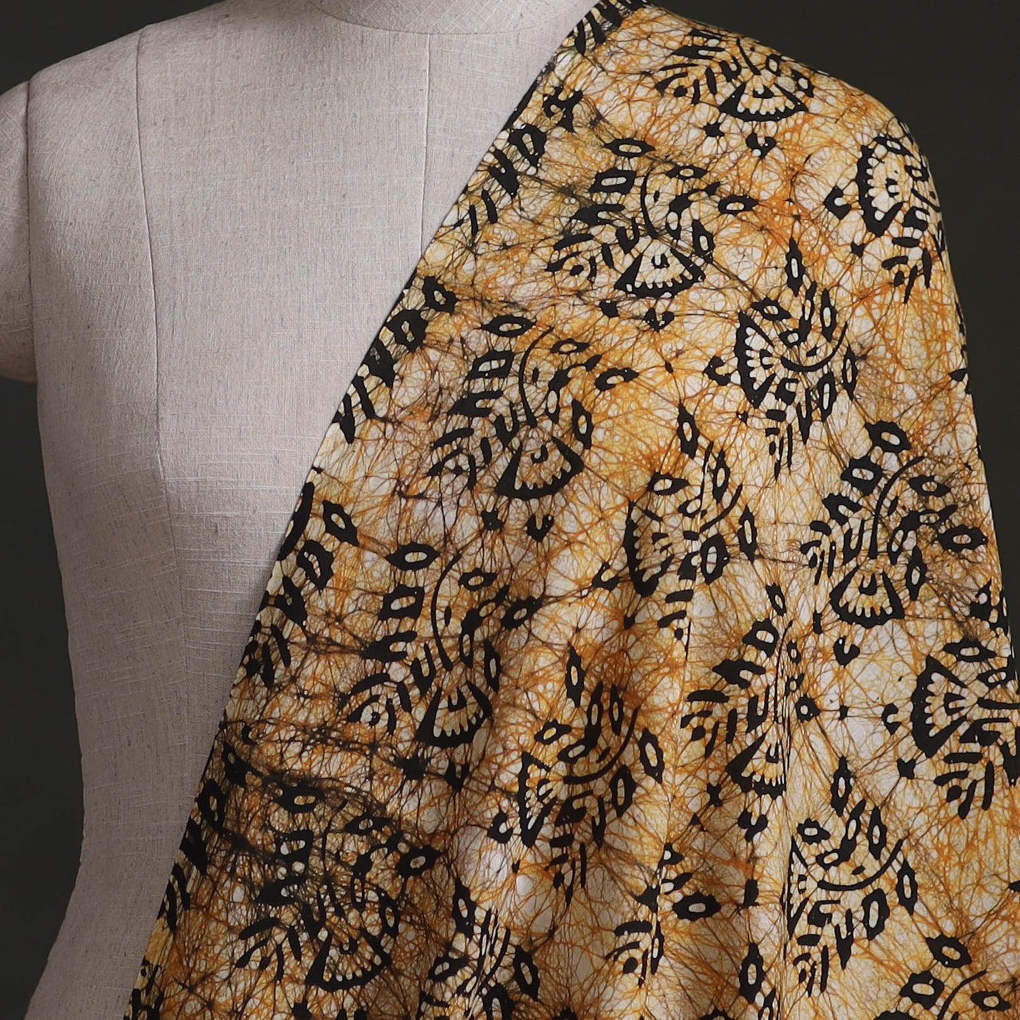 Kutch Hand Block Batik Print Pure Cotton Fabric 26