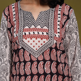 Black - natural dyed cotton straight bagh kurta 01