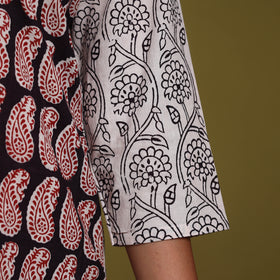 Black - natural dyed cotton straight bagh kurta 01