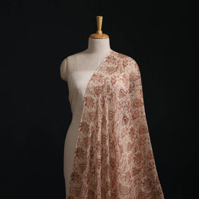Pedana Hand Block Print Natural Dyed Kota Doria Cotton Kalamkari Fabric 07