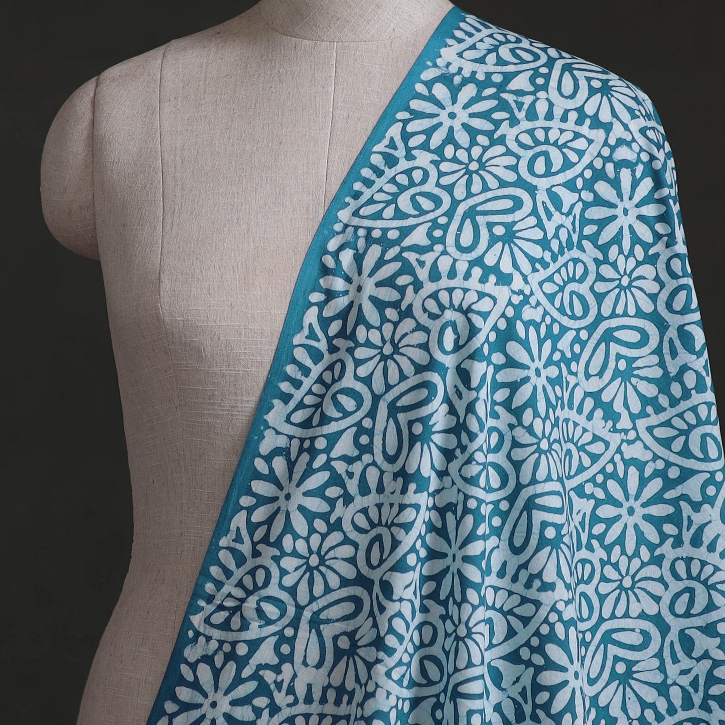 Kutch Hand Block Batik Print Pure Cotton Fabric 33