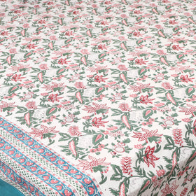 Sanganeri Hand Block Print Cotton Double Bedsheet Set (108 x 90 in) 02