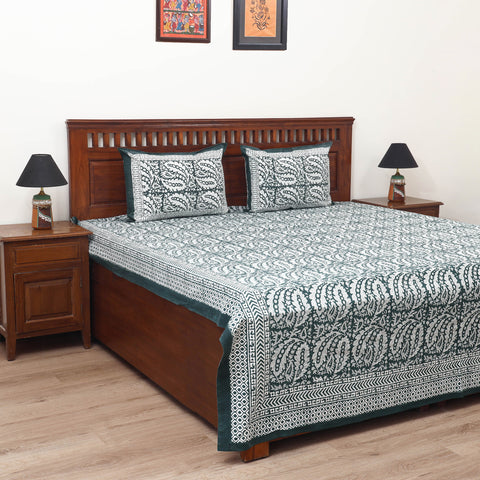 Sanganeri Hand Block Print Cotton Double Bedsheet Set (108 x 90 in) 01
