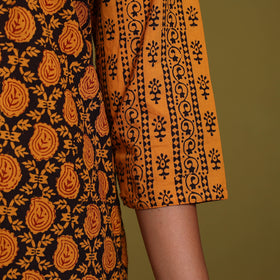 Orange - natural dyed cotton straight bagh kurta 06
