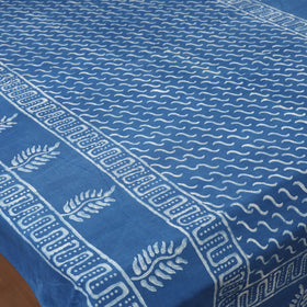 Blue - Hand Block Print Jhiri Pure Handloom Natural Dyed Cotton Single Akola Bedsheet Set (90 x 60 in) 01