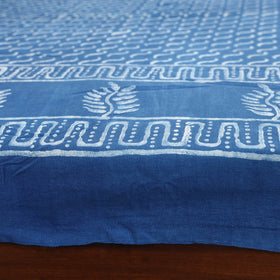Blue - Hand Block Print Jhiri Pure Handloom Natural Dyed Cotton Single Akola Bedsheet Set (90 x 60 in) 01
