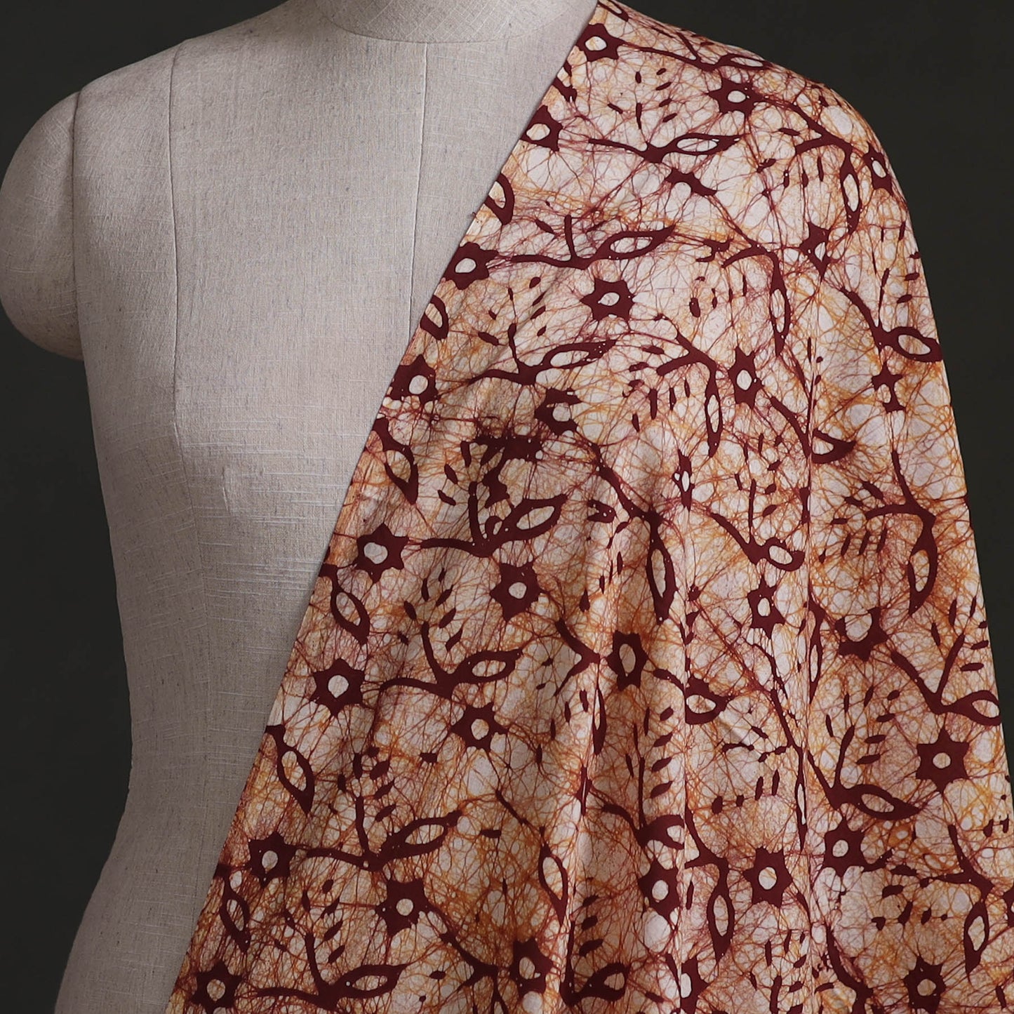 Kutch Hand Block Batik Print Pure Cotton Fabric 37