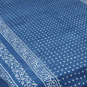 Blue - Hand Block Print Jhiri Pure Handloom Natural Dyed Cotton Single Akola Bedsheet Set (90 x 60 in) 02