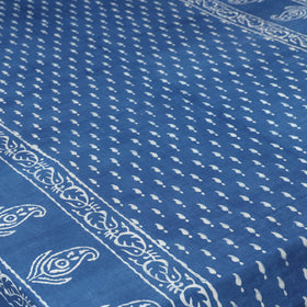 Blue - Hand Block Print Jhiri Pure Handloom Natural Dyed Cotton Single Akola Bedsheet Set (90 x 60 in) 03