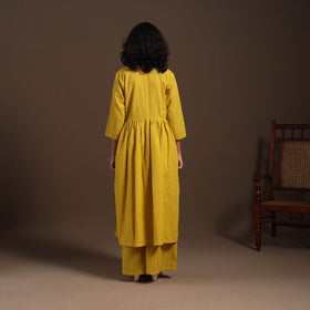 Yellow - cotton jacquard kurta set (set of 2) 09