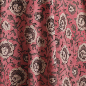 Peach - Ajrakh Vanaspati Hand Block Print Natural Dyed Cotton Fabric 01