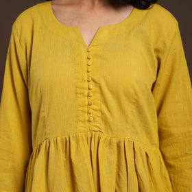 Yellow - cotton jacquard kurta set (set of 2) 09