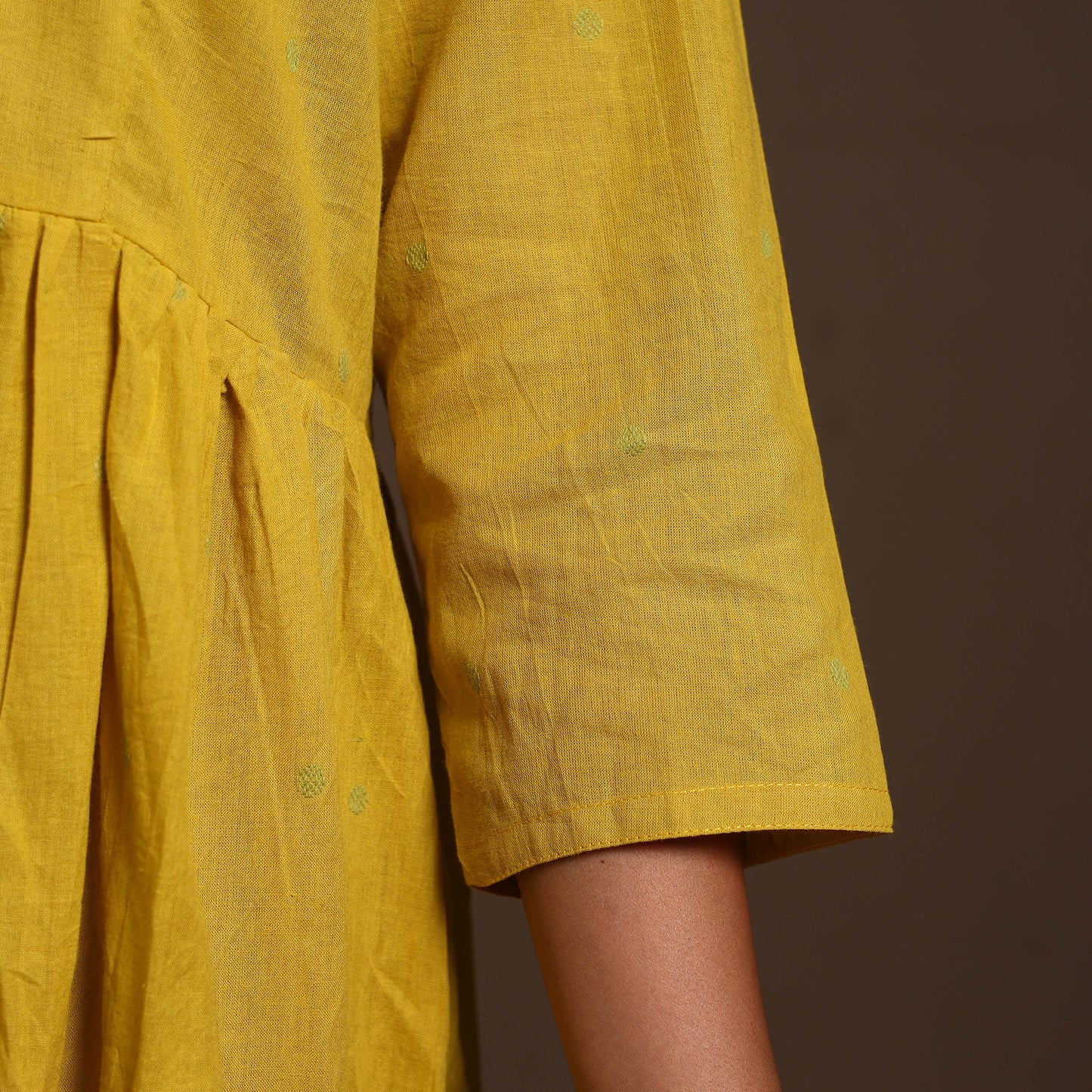 Yellow - cotton jacquard kurta set (set of 2) 09