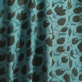 Blue - Ajrakh Vanaspati Hand Block Print Natural Dyed Cotton Fabric 05