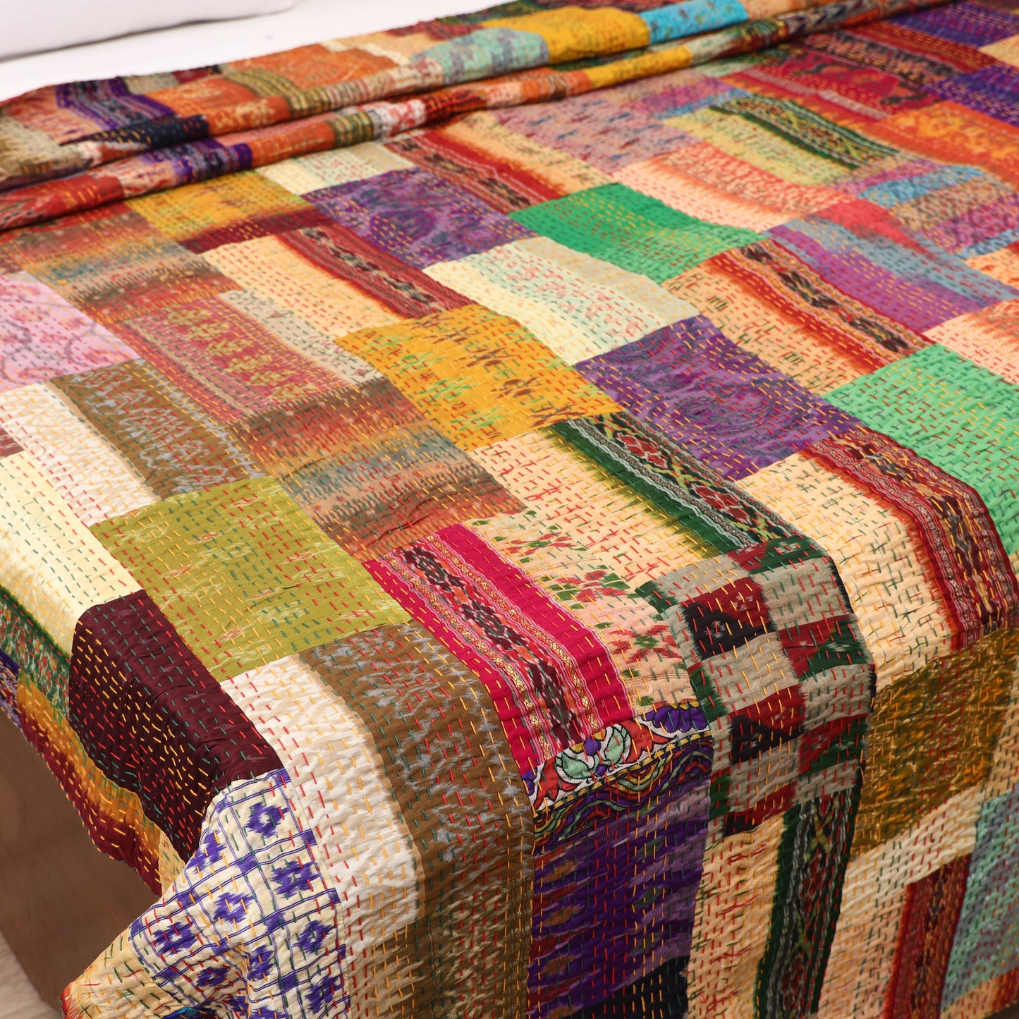 Multicolor - Khambadiya Tagai Patchwork Quilt / Gudri / Blanket 02