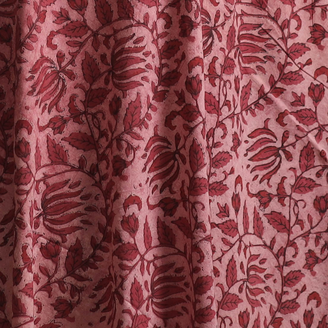 Pink - Ajrakh Vanaspati Hand Block Print Natural Dyed Cotton Fabric 06