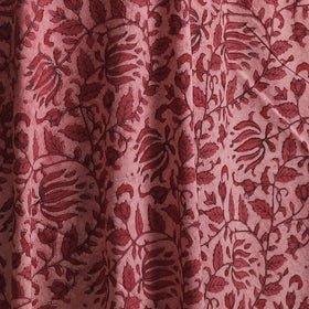 Pink - Ajrakh Vanaspati Hand Block Print Natural Dyed Cotton Fabric 06