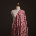 Peach - Ajrakh Vanaspati Hand Block Print Natural Dyed Cotton Fabric 08