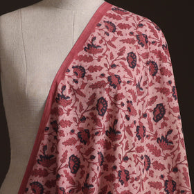 Peach - Ajrakh Vanaspati Hand Block Print Natural Dyed Cotton Fabric 08
