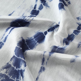 Blue  Shibori Tie-Dye Chanderi Silk Handloom Fabric 
