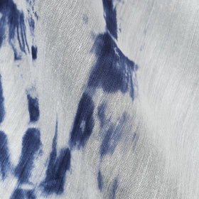 Blue  Shibori Tie-Dye Chanderi Silk Handloom Fabric 