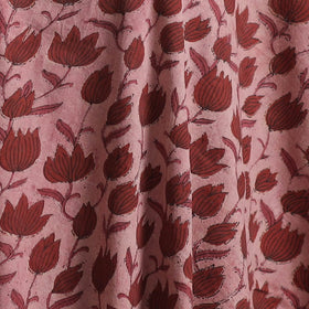 Peach - Ajrakh Vanaspati Hand Block Print Natural Dyed Cotton Fabric 09