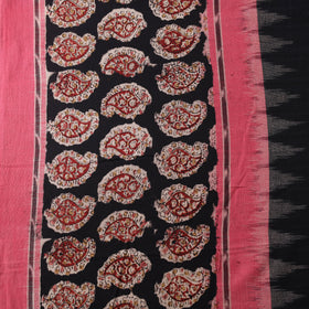 Pochampally Ikat Cotton Fabric with Kalamkari Border 06