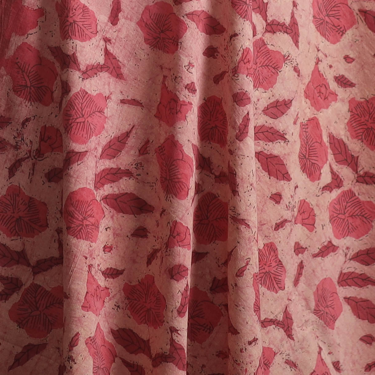 Pink - Ajrakh Vanaspati Hand Block Print Natural Dyed Cotton Fabric 10