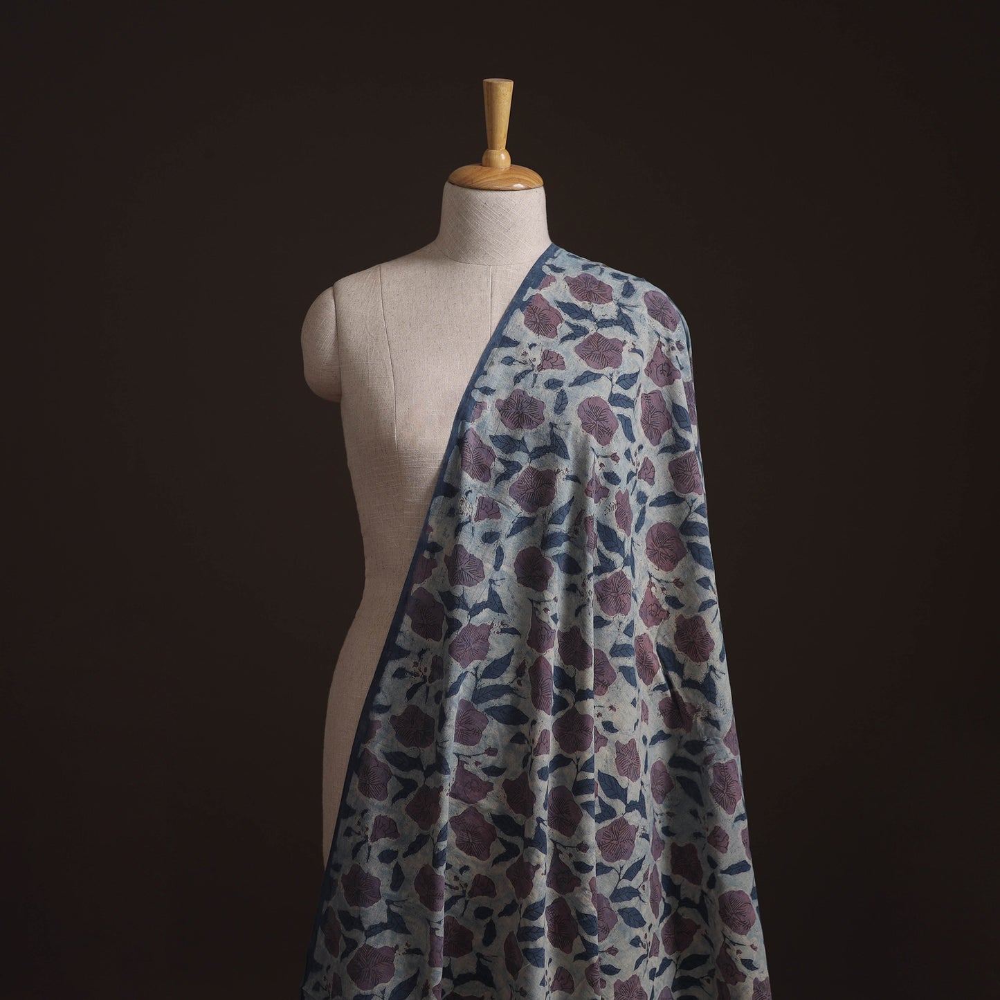 Ajrakh Vanaspati Hand Block Print Natural Dyed Cotton Fabric 11