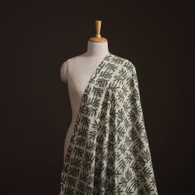 White - Ajrakh Vanaspati Hand Block Print Natural Dyed Cotton Fabric 14