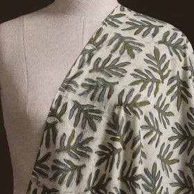 White - Ajrakh Vanaspati Hand Block Print Natural Dyed Cotton Fabric 14