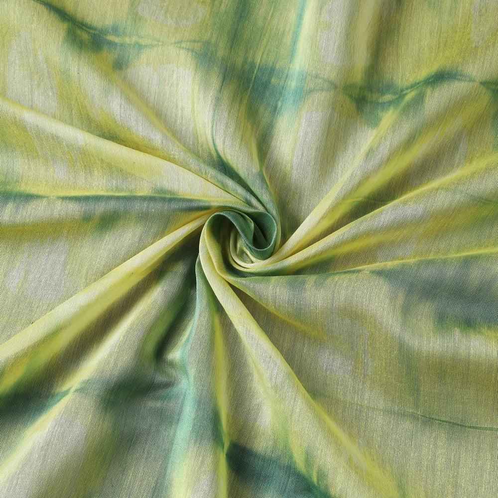 Green - Shibori Tie-Dye Chanderi Silk Handloom Fabric 01