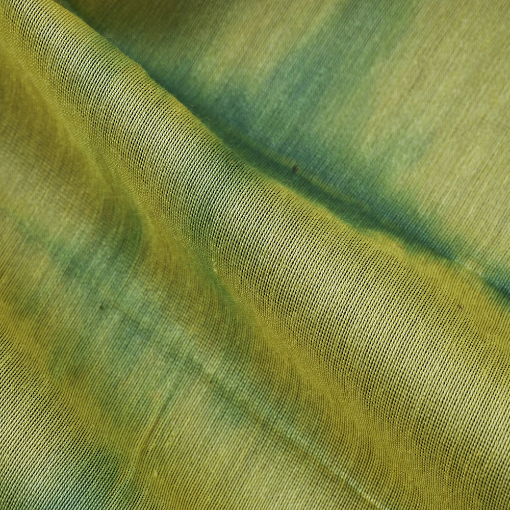 Green - Shibori Tie-Dye Chanderi Silk Handloom Fabric 01