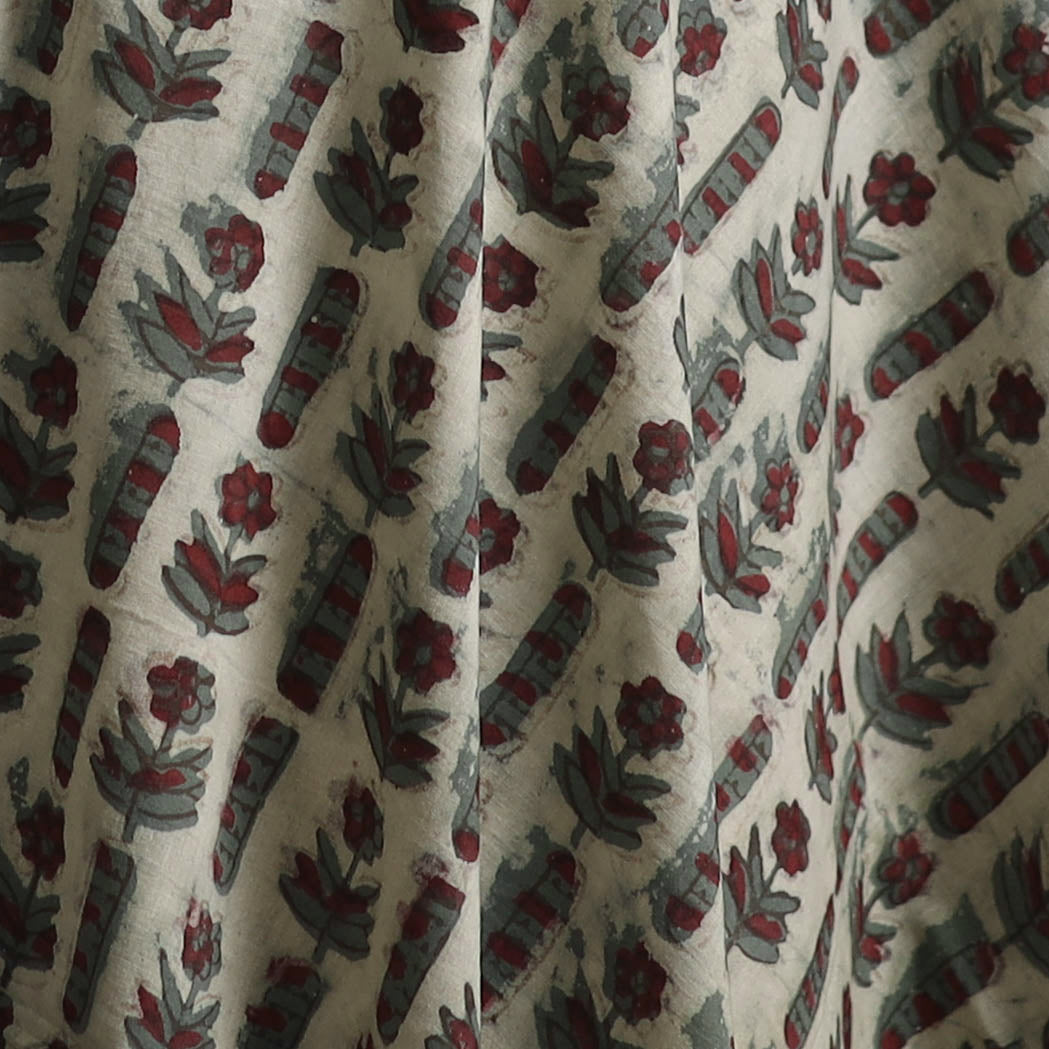 Ajrakh Vanaspati Hand Block Print Natural Dyed Cotton Fabric 15