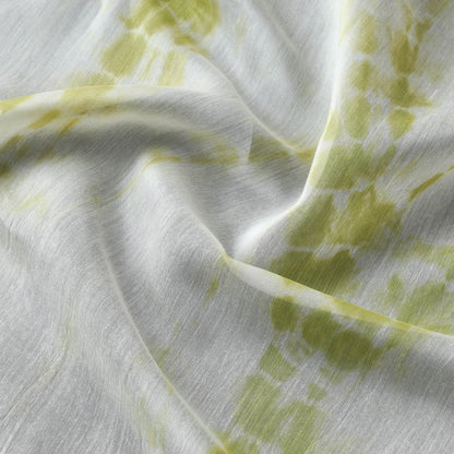 Green - Shibori Tie-Dye Chanderi Silk Handloom Fabric