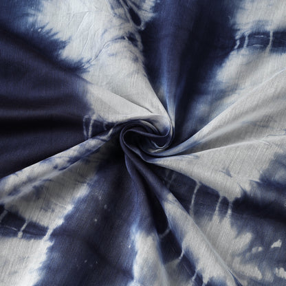 Blue - Shibori Tie-Dye Chanderi Silk Handloom Fabric
