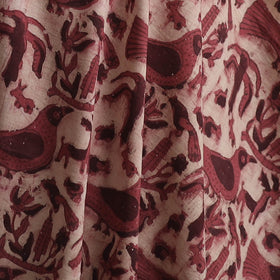 Maroon - Ajrakh Vanaspati Hand Block Print Natural Dyed Cotton Fabric 16