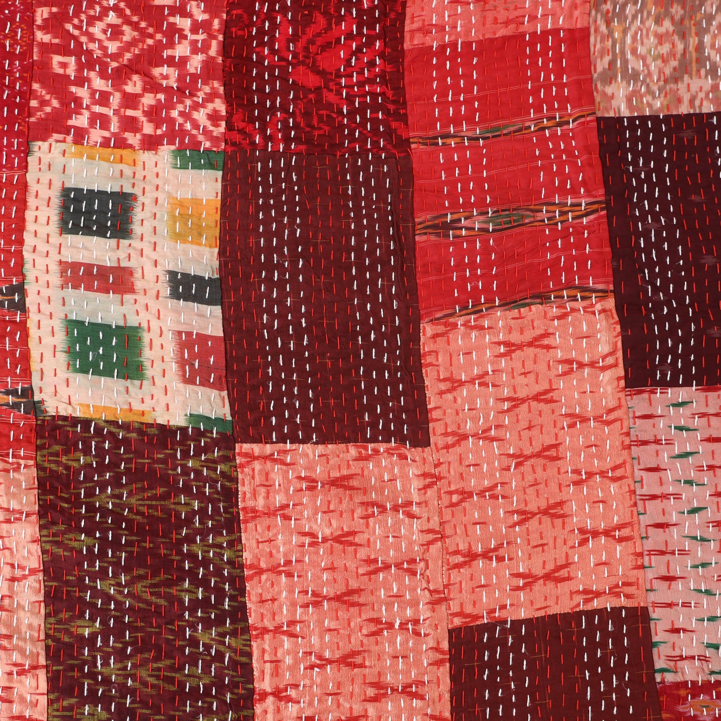 Red - Khambadiya Tagai Patchwork Quilt / Gudri / Blanket 08
