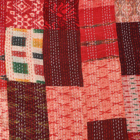 Red - Khambadiya Tagai Patchwork Quilt / Gudri / Blanket 08