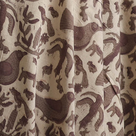 Beige - Ajrakh Vanaspati Hand Block Print Natural Dyed Cotton Fabric 17