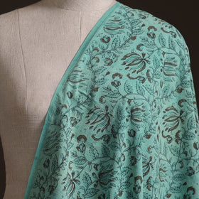 Blue - Ajrakh Vanaspati Hand Block Print Natural Dyed Cotton Fabric 18