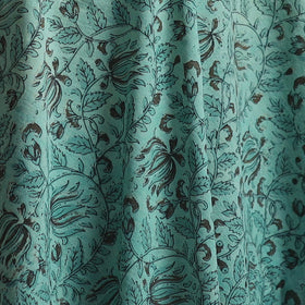 Blue - Ajrakh Vanaspati Hand Block Print Natural Dyed Cotton Fabric 18