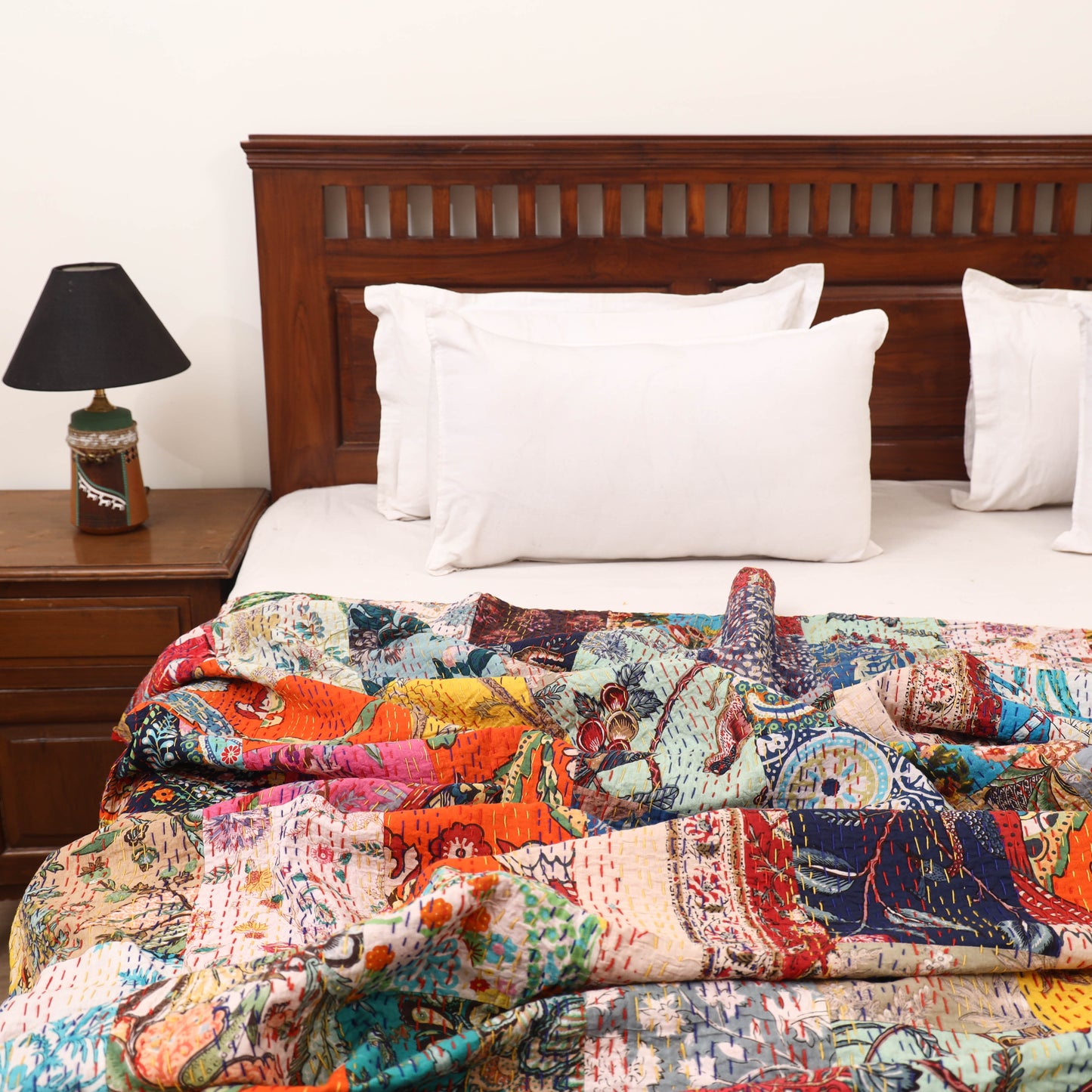 Multicolor - Khambadiya Tagai Patchwork Quilt / Gudri / Blanket 09